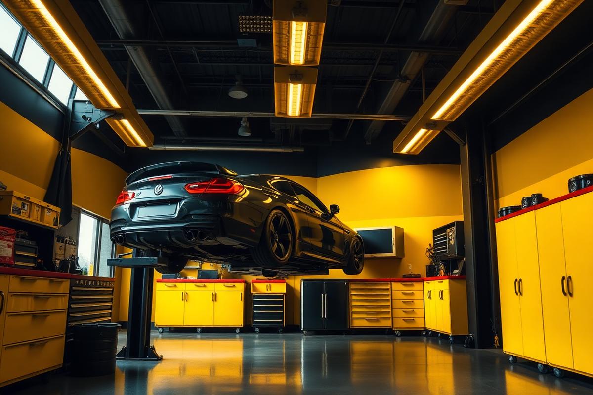 Modern automotive repair bay